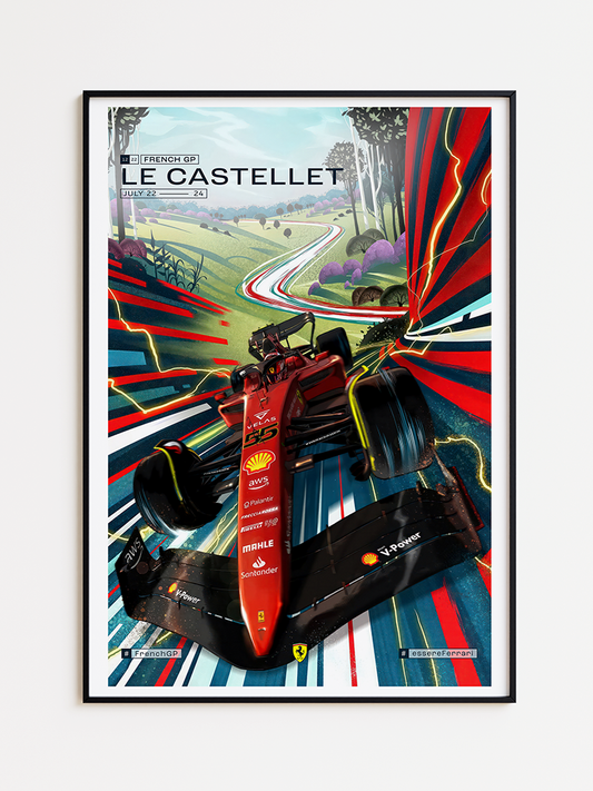 French Grand Prix Le Castellet 2022 Ferrari Poster