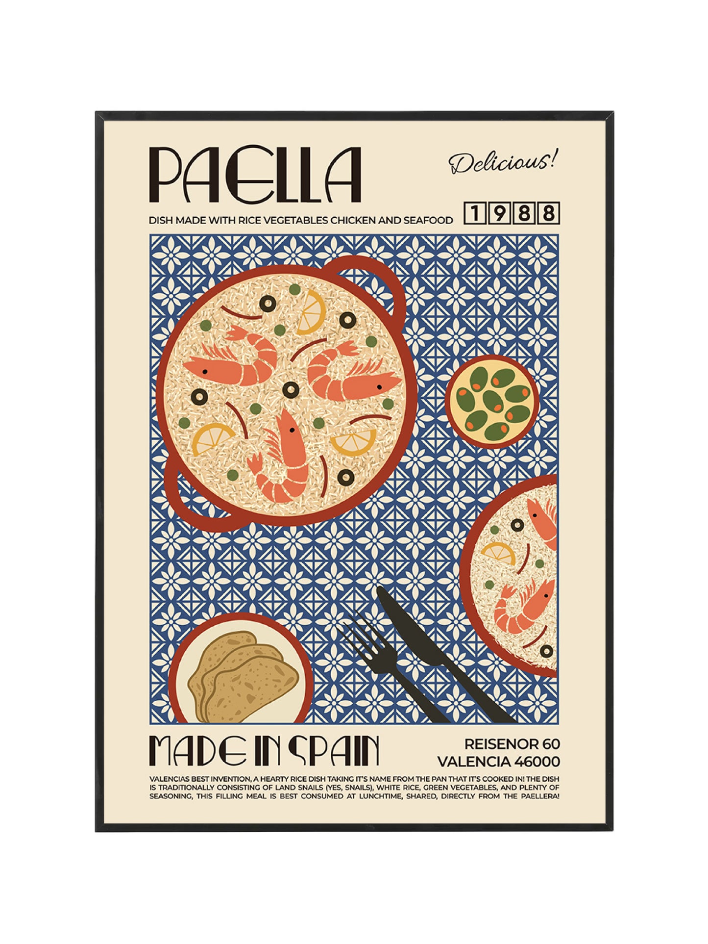 Vintage Paella Poster