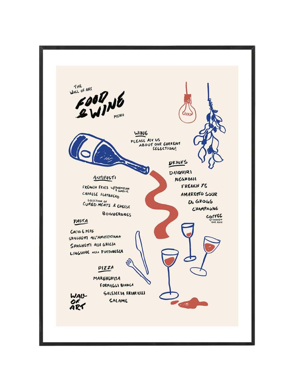 Food & Wine Illustration Poster