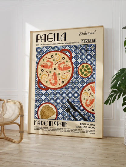 Vintage Paella Poster