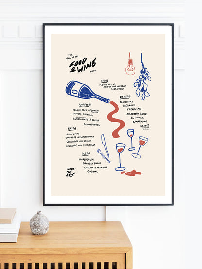 Food & Wine Illustration Poster